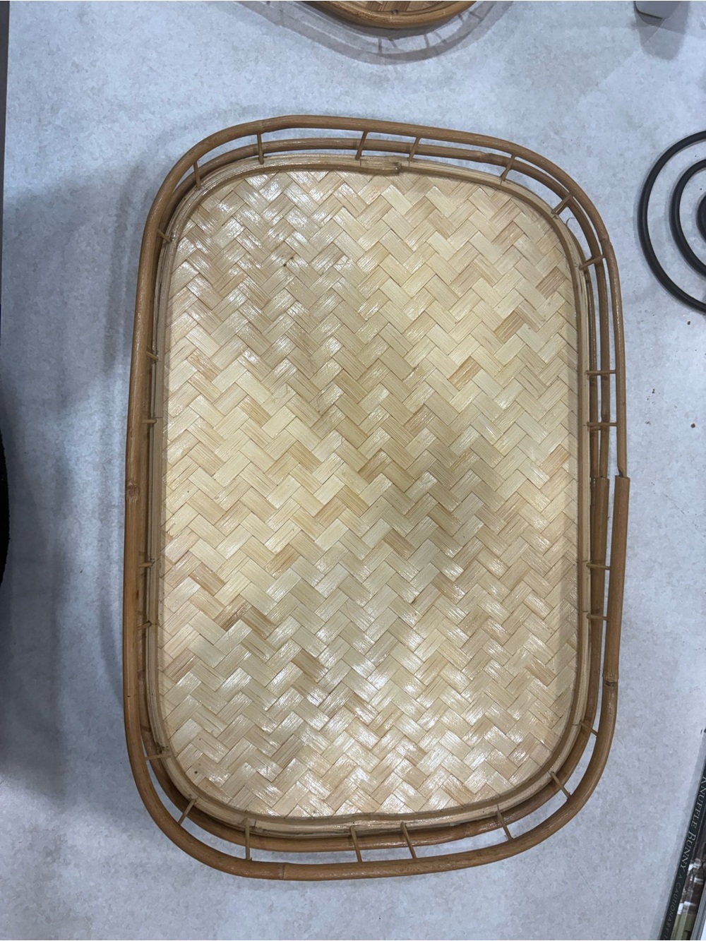Natural Woven Bamboo Serving Trays (3)